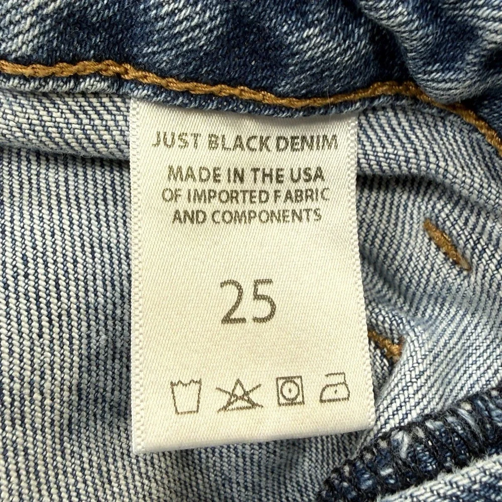 Just Black Denim Wide Leg Jeans Medium Wash Made in USA Size 25